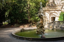 Water Fountain Prague Park At Grotta Decorative Sculpture