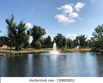 Water Fountain At Woodward Park In Fresno, CA