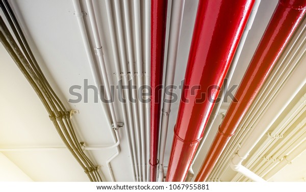 Water Gas Air Tube On Ceiling Stock Image Download Now