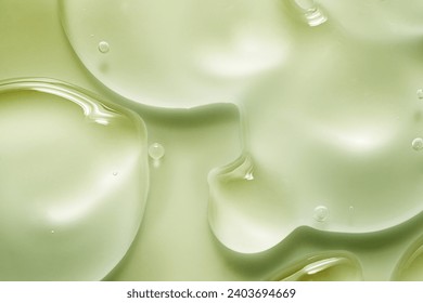 Water gel green drops smudge abstract background