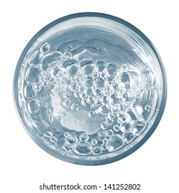 Water Glass With Bubbles, Top View