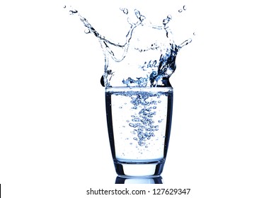 Water In Glass With Water Splash