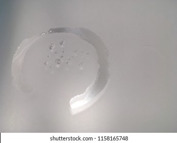 Water Glass Stain On Opaque Mirror Table. Water Stain Of Cold Glass.