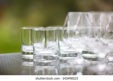 Water Glasses At The Meeting Table