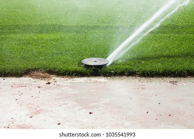 Water To Grass From Fountain In Daegu World Cup Stadium