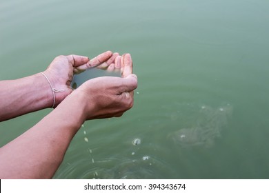 water hands with drought