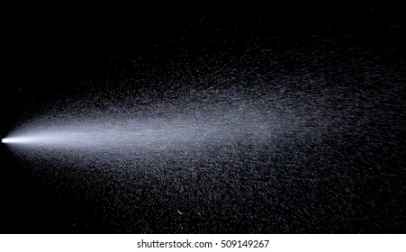 Water Jet Spraying On Black Background