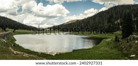 water from the lake drainage to atlantic ocean in rocky mountains national park in amerika, usa