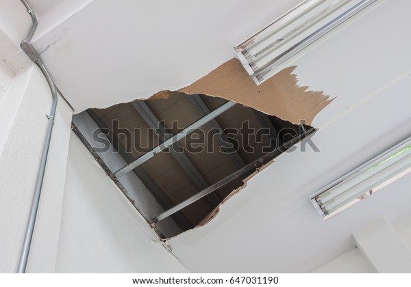 Water Leak On Gypsum Board Ceiling Stock Photo Edit Now