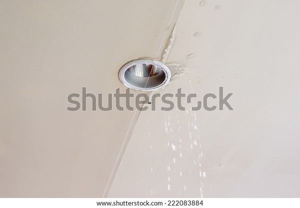 Water Leaking Ceiling Near Lamp Stock Photo Edit Now 222083884