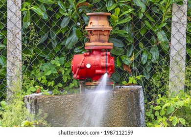 Water Leaking From The Seal Of An Agricultural Field Irrigation System Pump