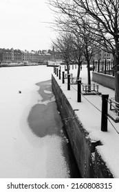 Water Of Leith Frozen At The Shore