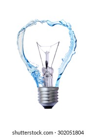 Water Light Bulb , Light Bulb With A Water Splash