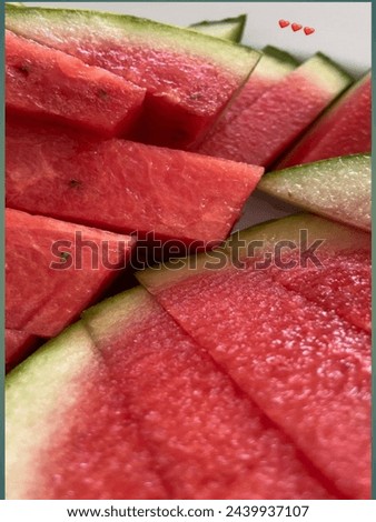 Water melon is a berry with  a hard  rind and no internal devision and is botanically called a pepper. The sweet juciy fresh is usually Deep red to pink 