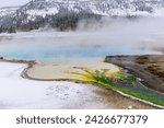 Water and minerals overflowing from Grand Prismatic Spring
