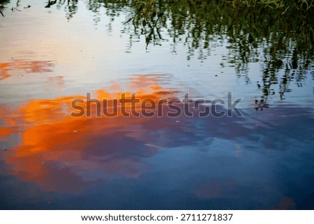 water mirror reflex image cloud sunset peacefull