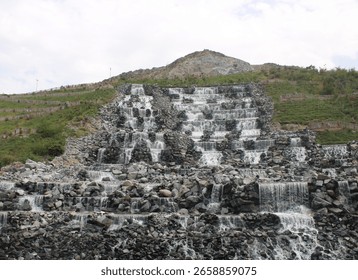 The water is the most dynamic element in the static image.