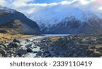 Water from Mueller Lake along the Hooker Valley Track