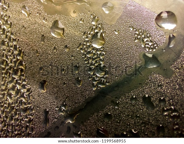 Water on metal. Creative
background