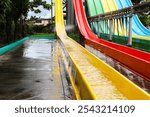 Water Park Slide, Wet N Joy Water Park, Lonavala, September 2023. Happy Water park activity for all in summer, rain and winter season.