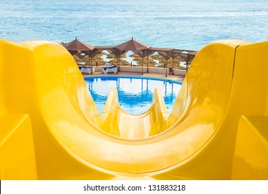 Water Park, Top Water Slide, Closeup