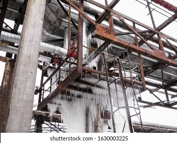 Water Pipe Accident In The Winter, Frozen Pipes.