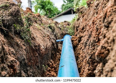 The Water Pipe Line Structure Is Laid Through The Village. 