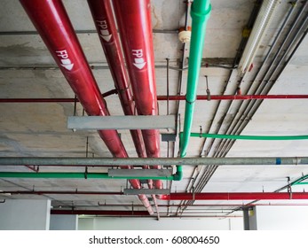 Water Pipe, Safety And Clean Watering System In Condominium, Building Construction