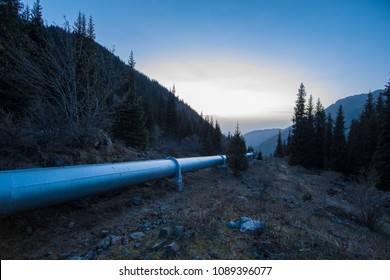 Water Pipeline In The Mountains