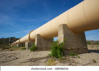 Water Pipeline Supplies The Precious Resource Through The Los Angeles Aqueduct To The City.