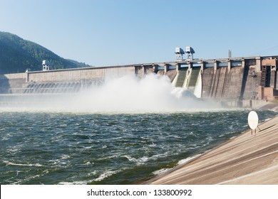 Water plums on hydroelectric power station