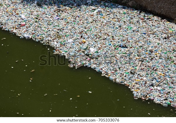 Water pollution with PET\
bottles waste