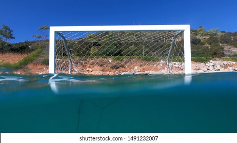 Water Polo Goal Post As Seen At Sea