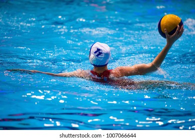 Water polo player in action during the women match between