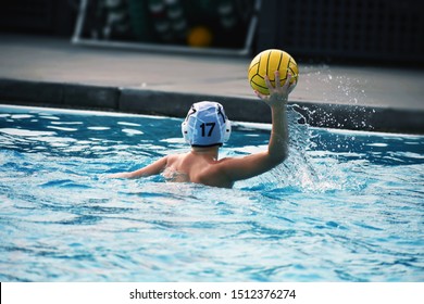 Water Polo Player Throwing Ball