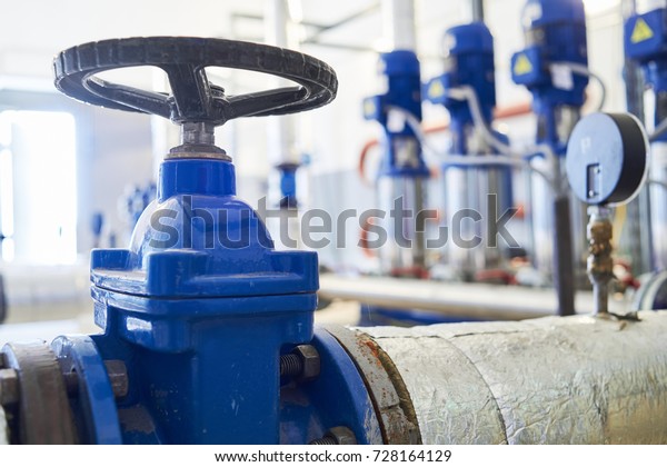 water pumping\
station. Valve faucet and\
pumps