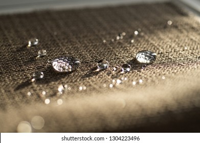 Water Repellent And Waterproof Fabrics. How To Waterproof Fabric With These Simple Instructions For Experiment By Drop Water On It