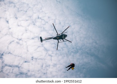 Water rescue with a helicopter - Shutterstock ID 1992551612