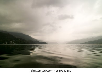 A Water Ripple In Foggy Phewa Lake, Pokhara