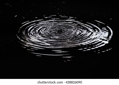 Water ripples from a drop of water in the dark. - Powered by Shutterstock