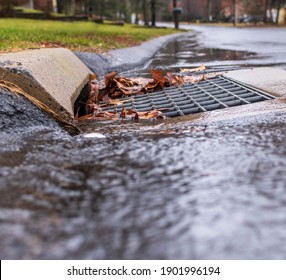 Water Running Into A Storm Drain