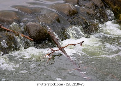 Water Running Over Gray Rocks