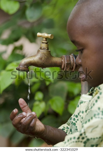 Water Scarcity World Symbol African Boy Stock Photo (Edit Now) 322341029