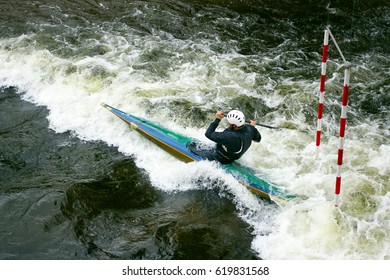 Water Slalom On The Wild River