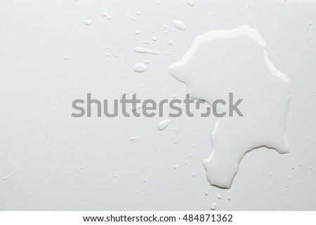 water spill on white background