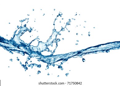 Blue Water Splash Isolated On White Stock Photo (Edit Now) 146310125