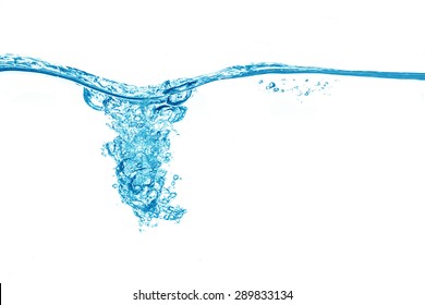 Water splash with bubbles of air, isolated on the  white background. - Shutterstock ID 289833134