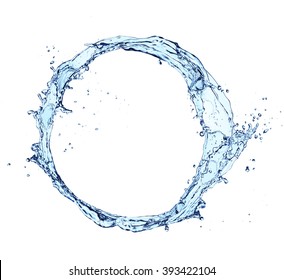  Water Splash Circle Isolated On White Background