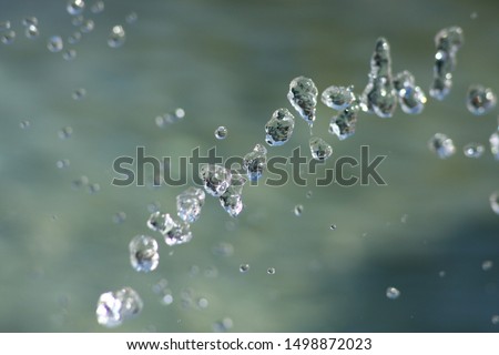 Water splash Close up shows cold clear water like glass pearls 1