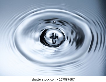water splash and drops on metallic background
